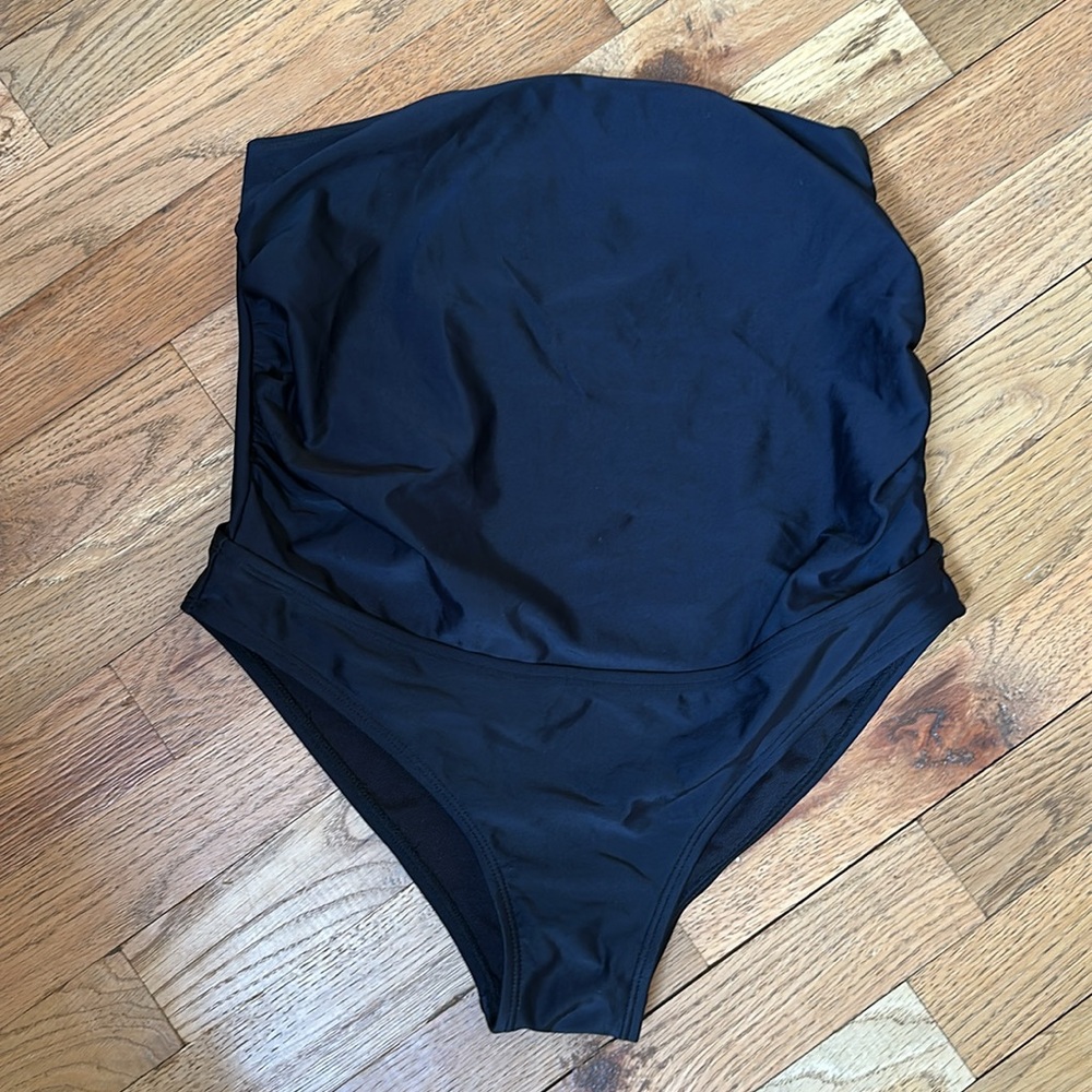 Free w Bundle | Maternity Swim Bottoms High Waisted Full Coverage Black Small